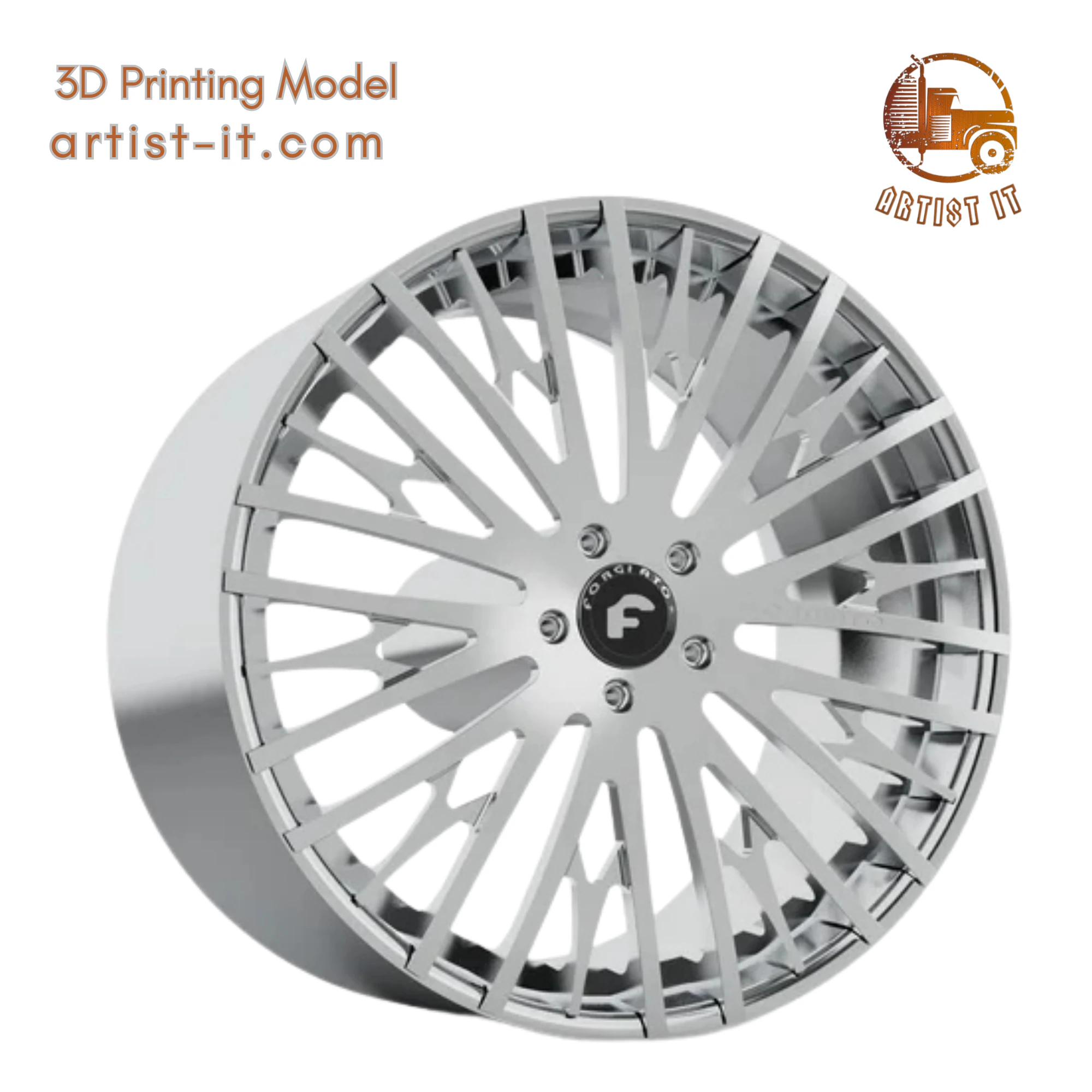 Forgiato Cravatta-ECL wheel 3d print model 3D Print Model .c4d .max .obj .3ds .fbx .stl .blend 