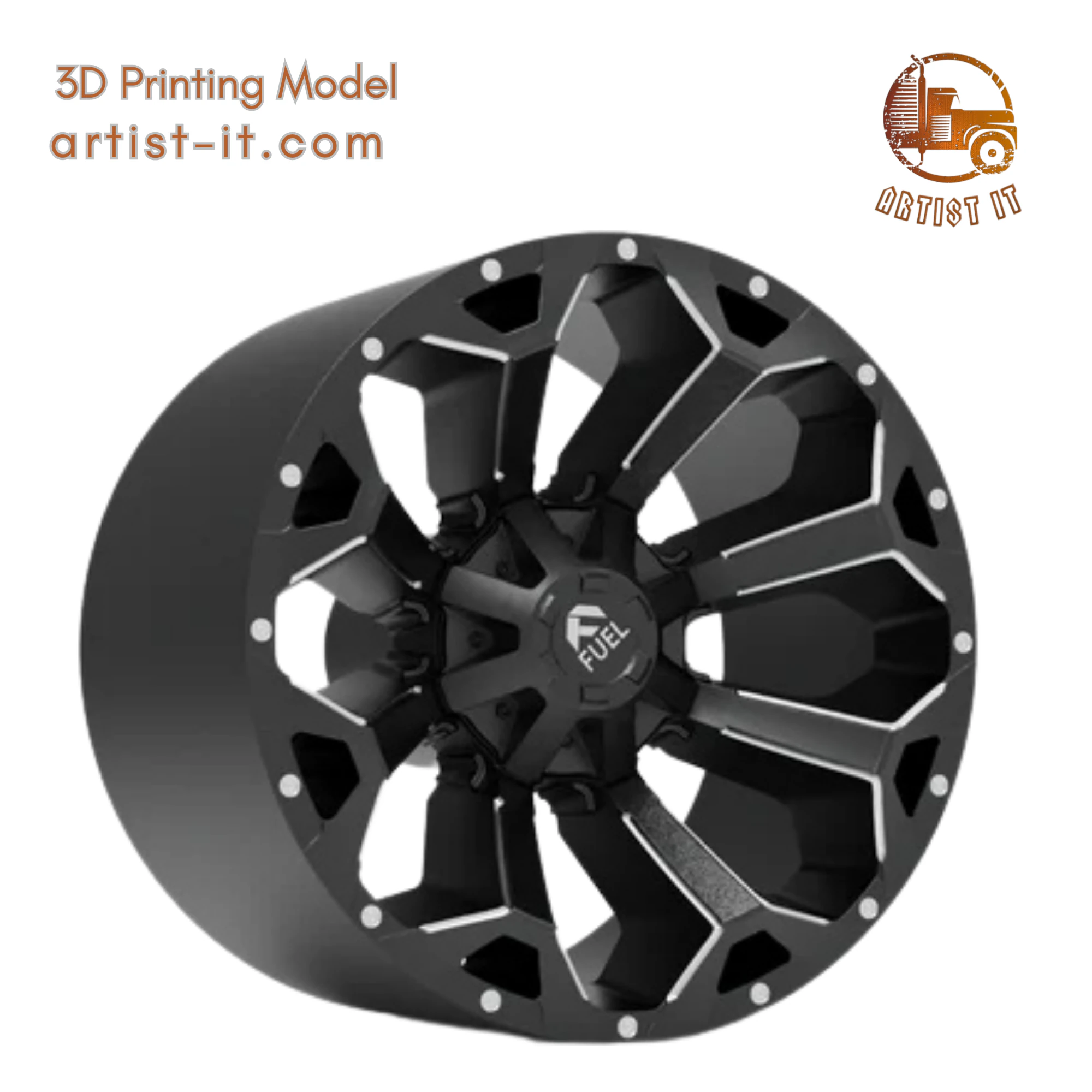 Fuel off road ASSAULT wheel 3d print model 3D Print Model .c4d .max .obj .3ds .fbx .stl .blend 