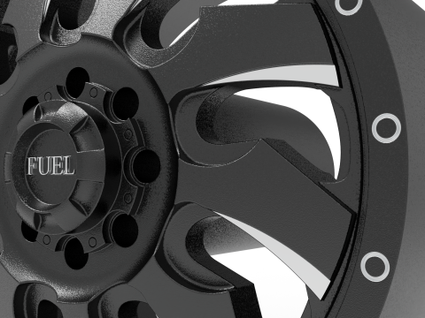 Fuel off road FRONT CLEAVER wheel 3d print model Modelo de Impressão 3D
