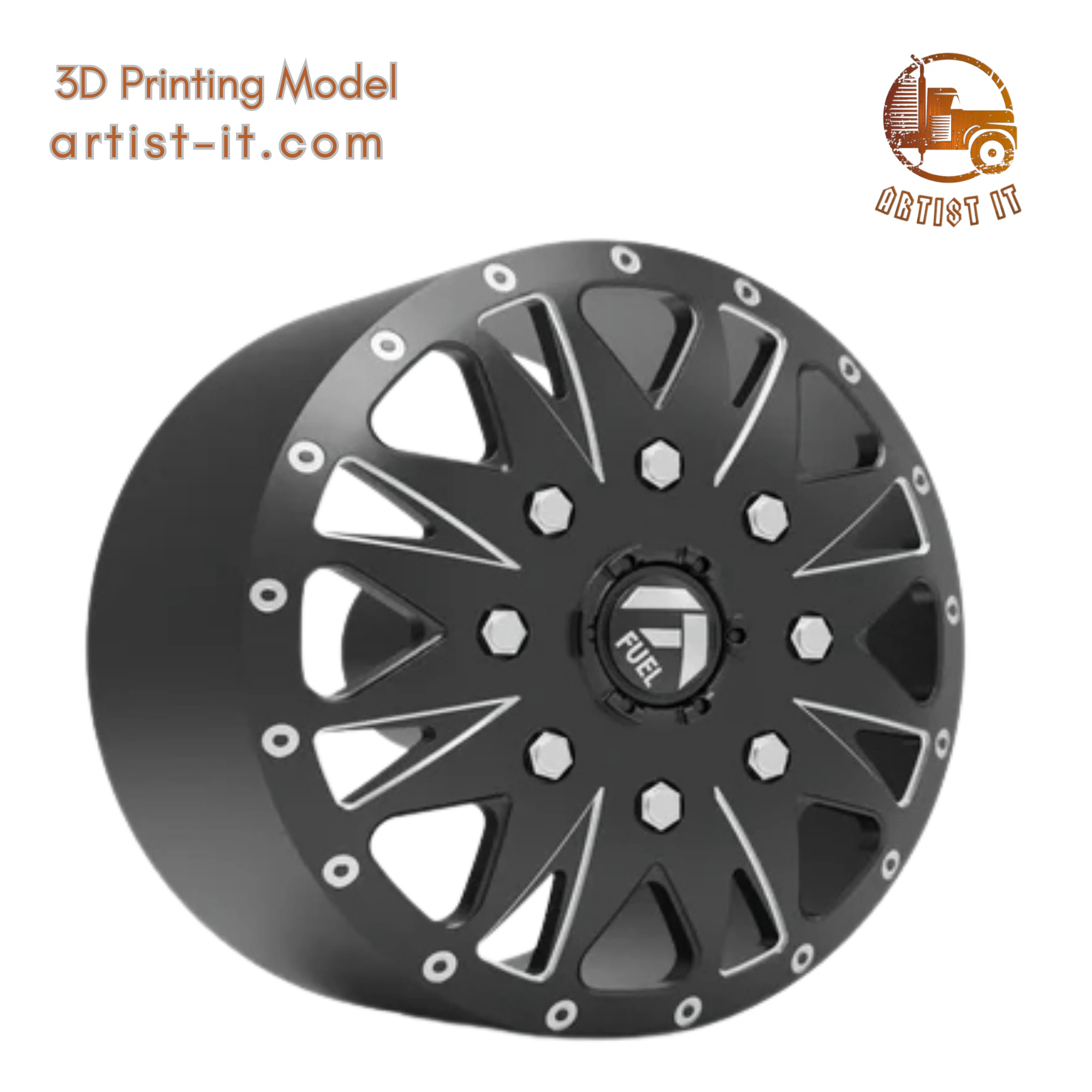 Fuel off road FRONT THROTTLE wheel 3d print model 3D Print Model .c4d .max .obj .3ds .fbx .stl .blend 