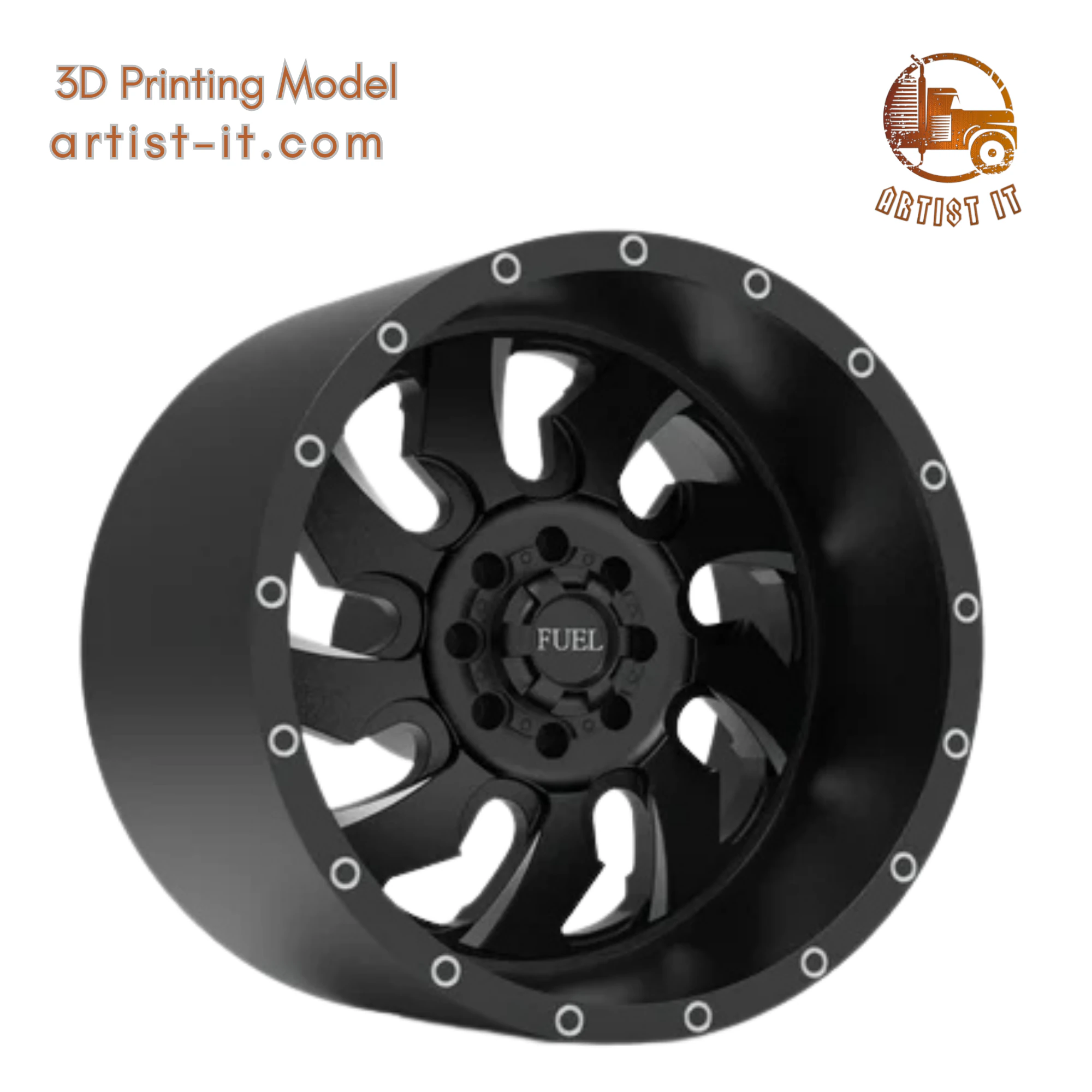 Fuel off road REAR CLEAVER wheel 3d print model 3D Print Model .c4d .max .obj .3ds .fbx .stl .blend