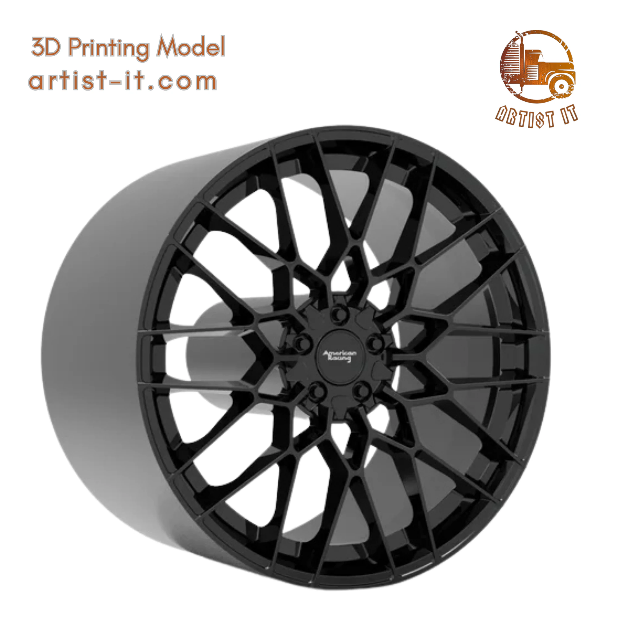 AMERICAN RACING BARRAGE WHEEL 3D PRINT MODEL 3D Print Model .c4d .max .obj .3ds .fbx .stl .blend