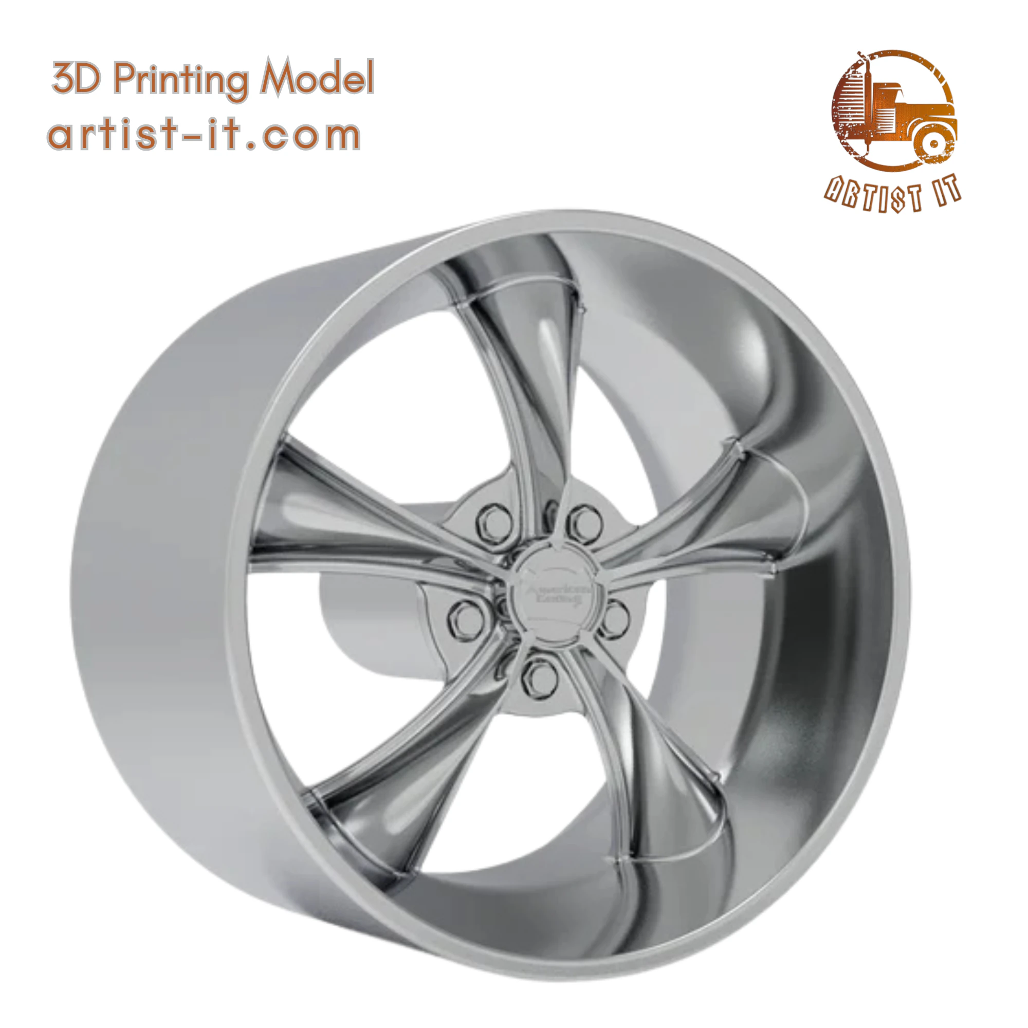 AMERICAN RACING BOSS TT WHEEL 3D PRINT MODEL 3D Print Model .c4d .max .obj .3ds .fbx .stl .blend 
