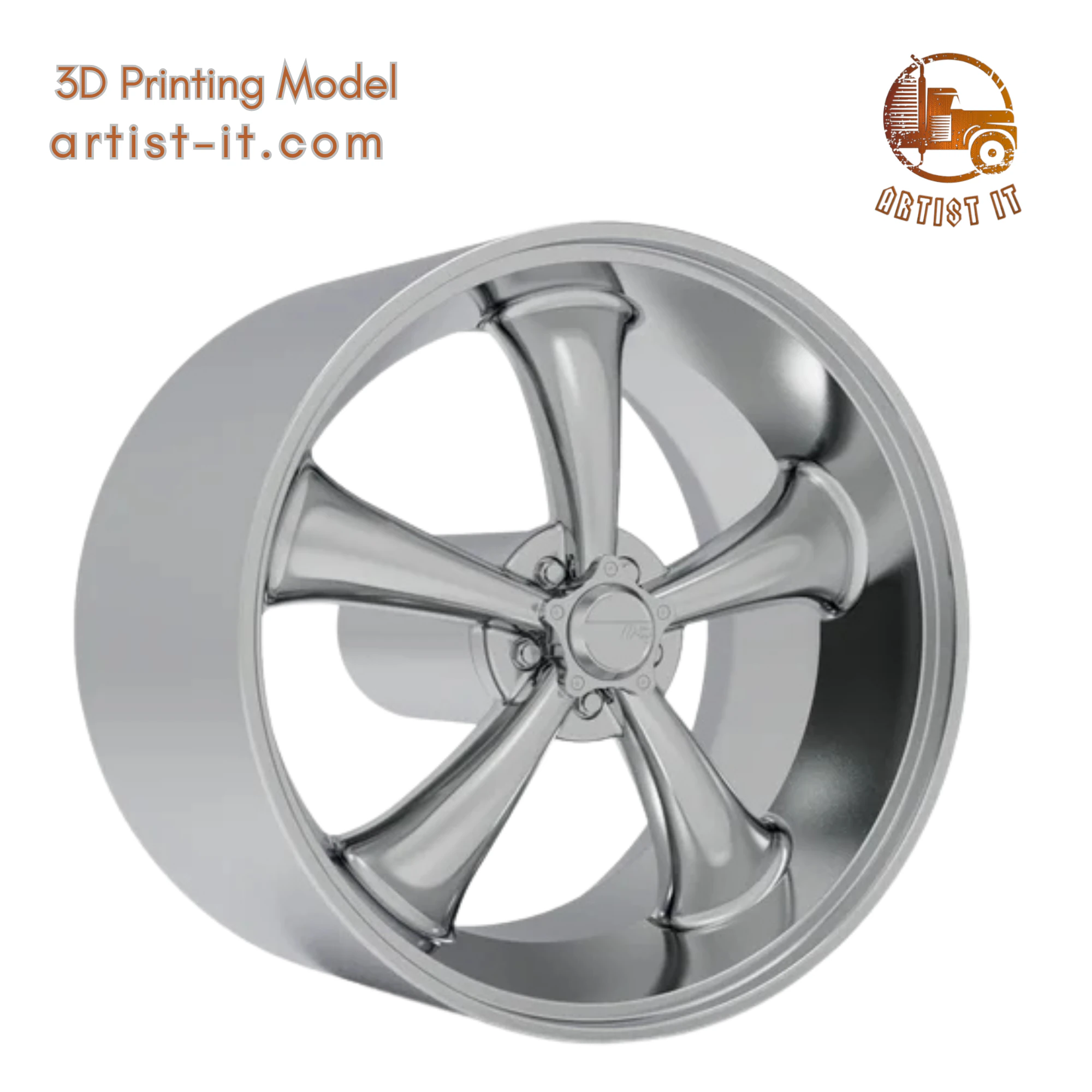 AMERICAN RACING CLASSIC TORQ THRUST II WHEEL 3D PRINT MODEL 3D Print Model .c4d .max .obj .3ds .fbx .stl .blend 