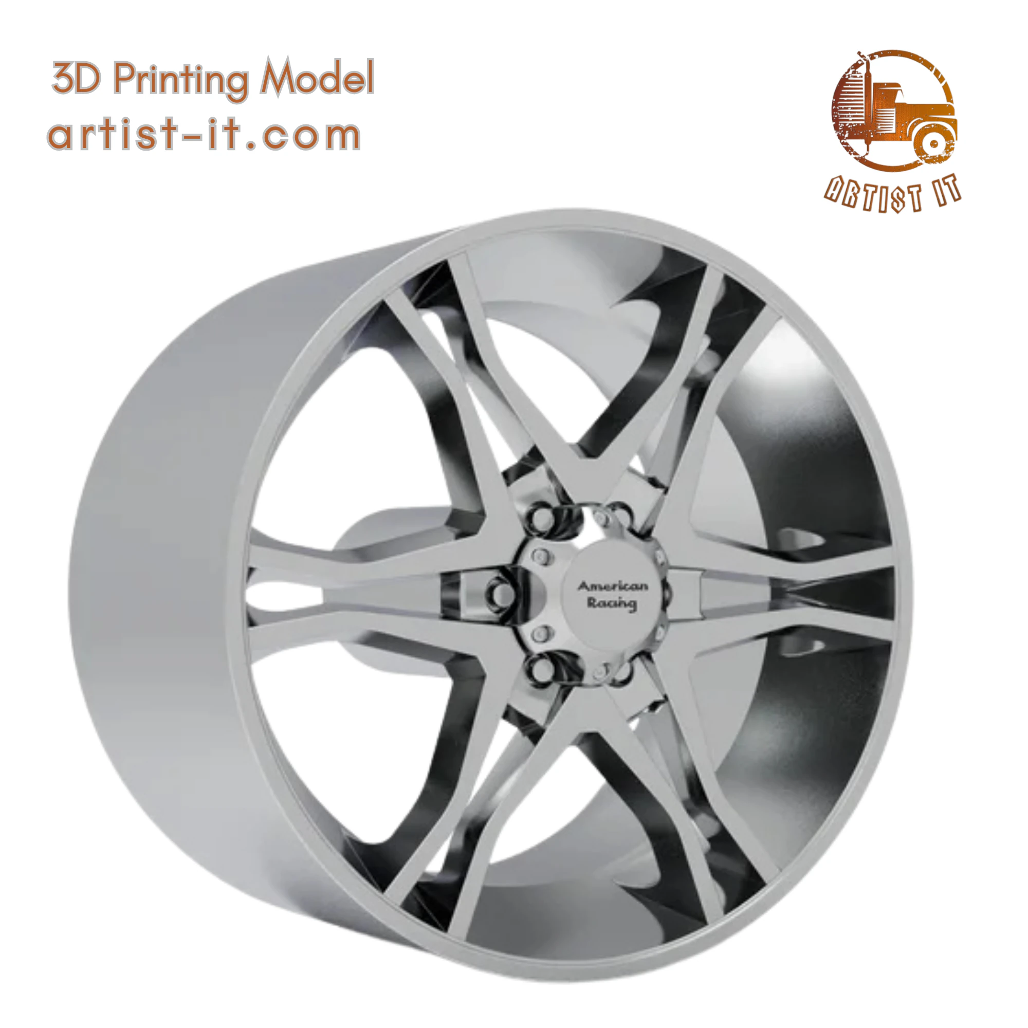 AMERICAN RACING MAINLINE WHEEL 3D PRINT MODEL 3D Print Model .c4d .max .obj .3ds .fbx .stl .blend 