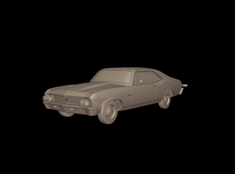 CHEVROLET NOVA SS 396 1969 3D PRINT MODEL 3D Baskı Modeli .c4d .max .obj .3ds .fbx .stl .blend