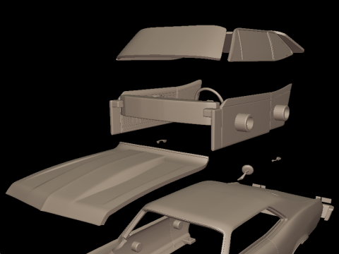 CHEVROLET NOVA SS 396 1969 3D PRINT MODEL 3D Baskı Modeli
