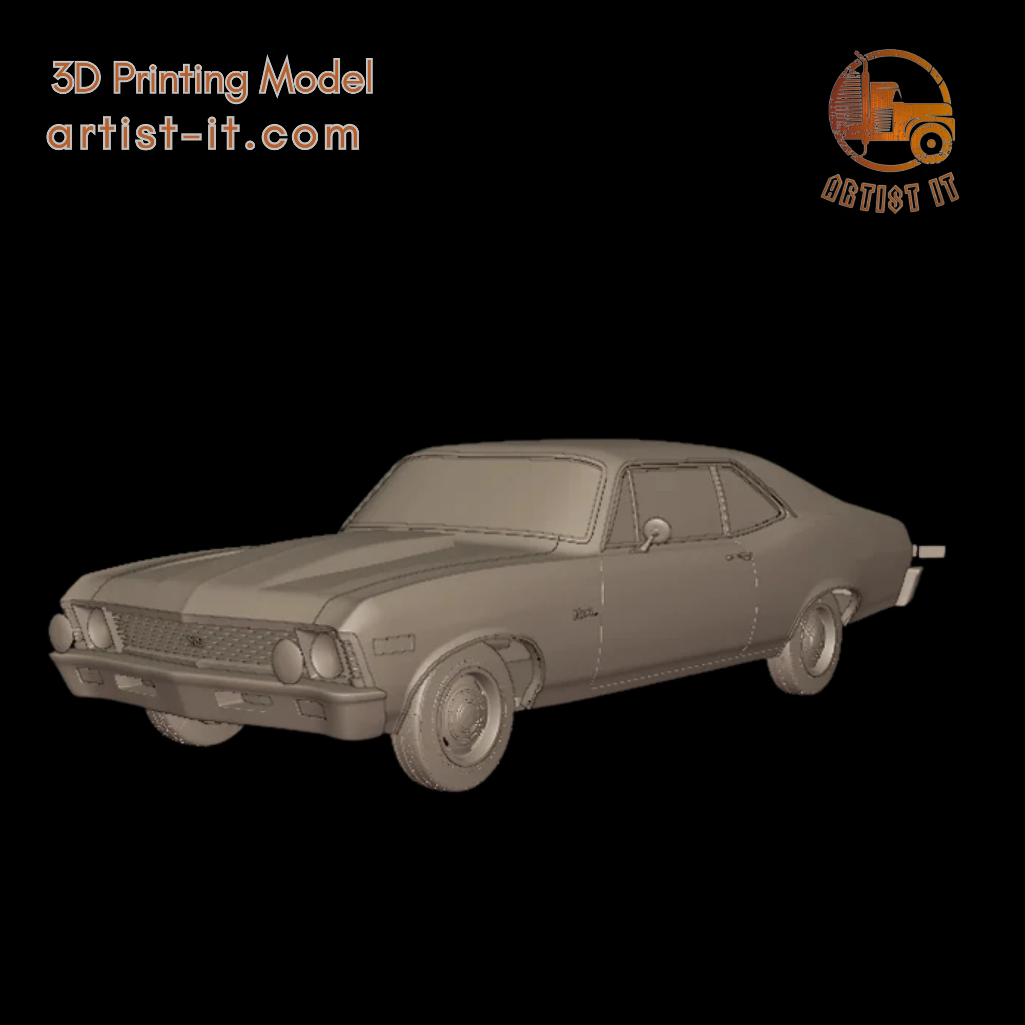 CHEVROLET NOVA SS 396 1969 3D PRINT MODEL 3D Print Model .c4d .max .obj .3ds .fbx .stl .blend 