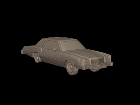 CHEVROLET MONTE CARLO 1976 3D PRINT MODEL Modello di stampa 3D