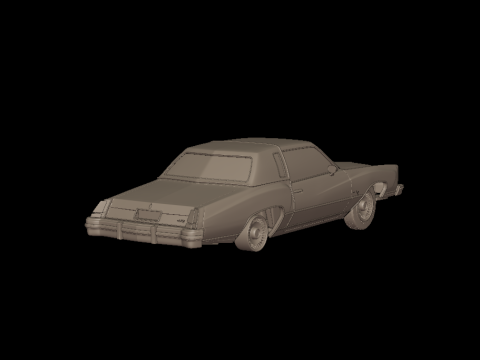 CHEVROLET MONTE CARLO 1976 3D PRINT MODEL Modello di stampa 3D