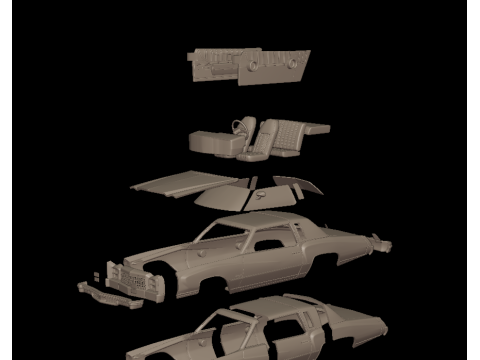 CHEVROLET MONTE CARLO 1976 3D PRINT MODEL Modello di stampa 3D