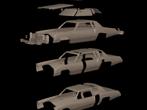 CHEVROLET MONTE CARLO 1976 3D PRINT MODEL Modello di stampa 3D