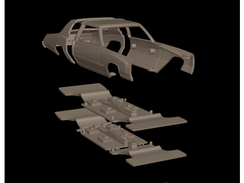 CHEVROLET MONTE CARLO 1976 3D PRINT MODEL Modello di stampa 3D