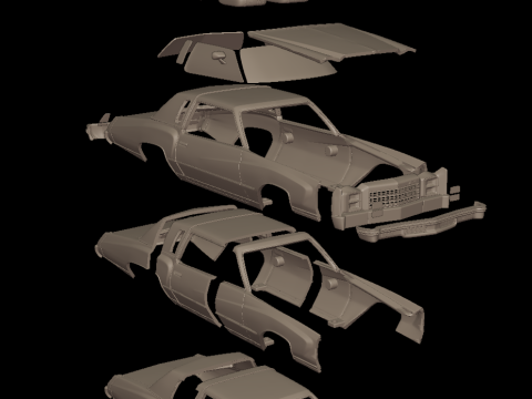 CHEVROLET MONTE CARLO 1976 3D PRINT MODEL Modello di stampa 3D