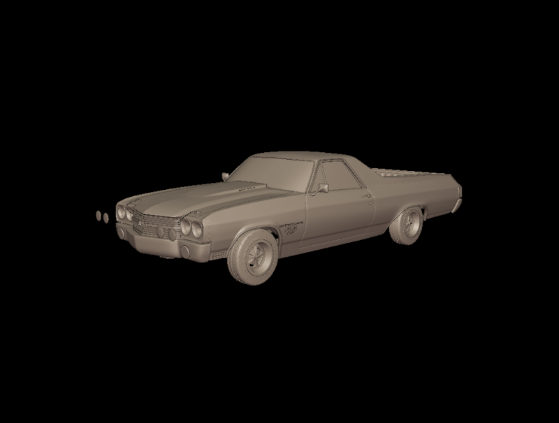 CHEVROLET 1970 El Camino ss 3D PRINT MODEL 3D printmodel .c4d .max .obj .3ds .fbx .stl .blend 