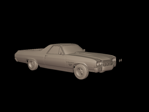 CHEVROLET 1970 El Camino ss 3D PRINT MODEL 3D printmodel