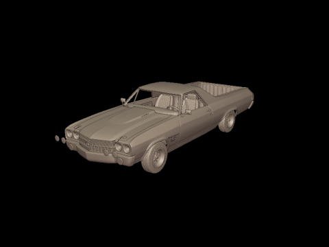 CHEVROLET 1970 El Camino ss 3D PRINT MODEL 3D printmodel