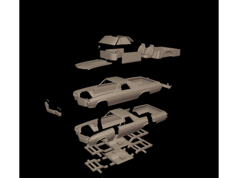 CHEVROLET 1970 El Camino ss 3D PRINT MODEL 3D printmodel