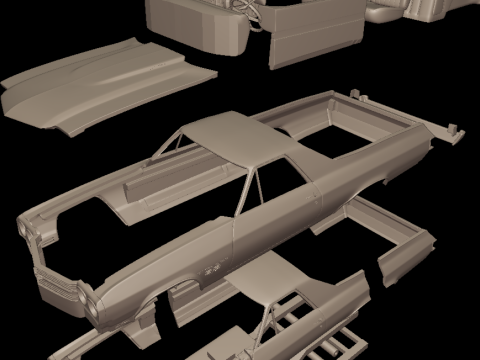 CHEVROLET 1970 El Camino ss 3D PRINT MODEL 3D printmodel