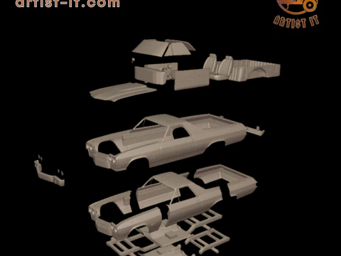 CHEVROLET 1970 El Camino ss 3D PRINT MODEL 3D Print Model