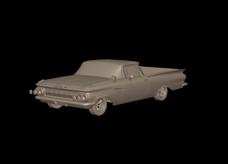 CHEVROLET ELCAMINO 1959 3D PRINT MODEL Modelo de impresión 3D .c4d .max .obj .3ds .fbx .stl .blend