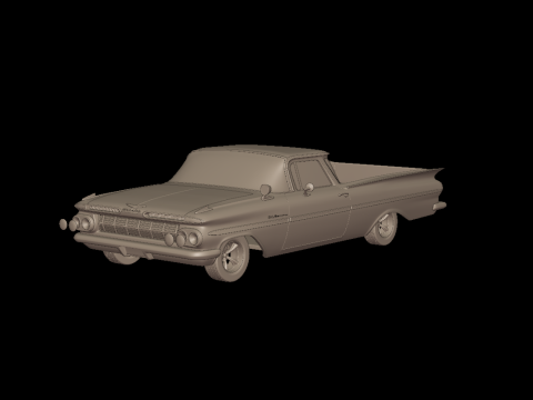 CHEVROLET ELCAMINO 1959 3D PRINT MODEL 3Dプリントモデル