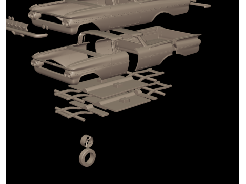 CHEVROLET ELCAMINO 1959 MODELLO STAMPA 3D Modello di stampa 3D
