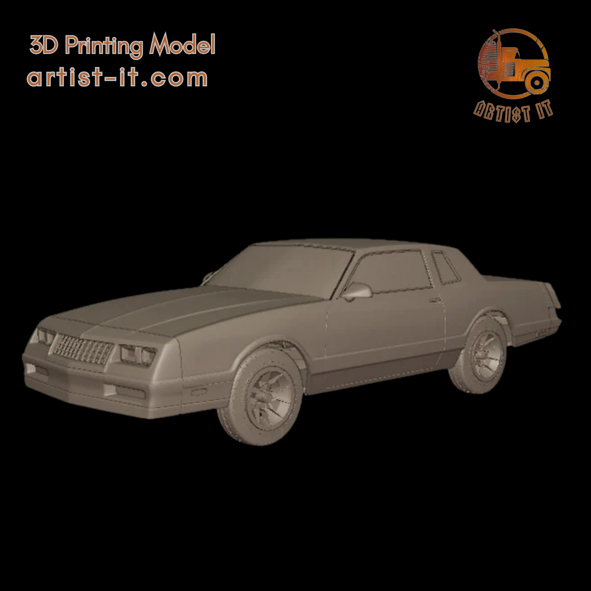 Chevrolet monte carlo ss 1986 3D PRINT MODEL 3D Print Model .c4d .max .obj .3ds .fbx .stl .blend 
