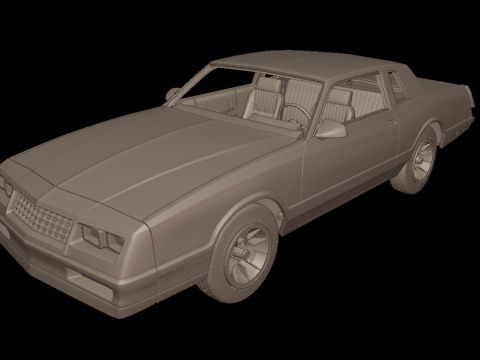 Chevrolet monte carlo ss 1986 3D PRINT MODEL Modello di stampa 3D