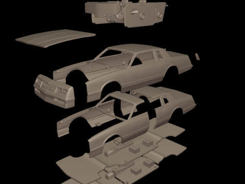 Chevrolet monte carlo ss 1986 3D PRINT MODEL Modello di stampa 3D