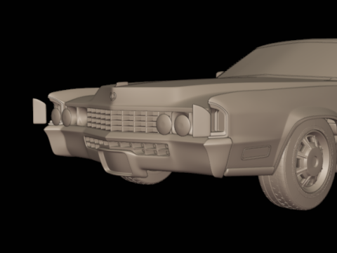 1968 cadillac fleetwood eldorado coupe 3D PRINT MODEL 3D Baskı Modeli
