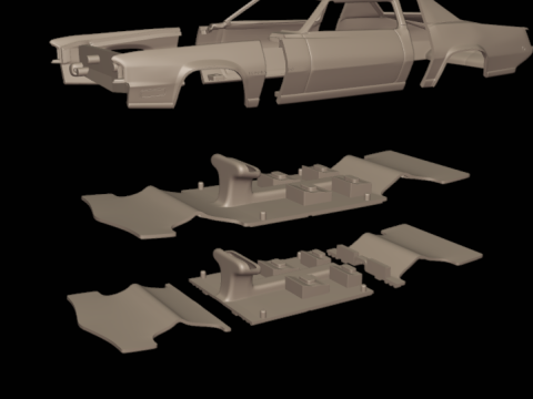 1968 cadillac fleetwood eldorado coupe 3D PRINT MODEL 3D Baskı Modeli