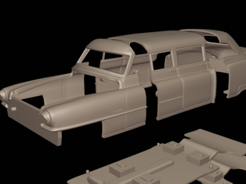 Cadillac 75 Fleetwood Limousine 1953 3D PRINT MODEL Modello di stampa 3D