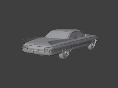 Cadillac coupe de ville 1961 3d print model Modello di stampa 3D