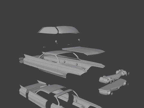 Cadillac coupe de ville 1961 3d print model Modello di stampa 3D