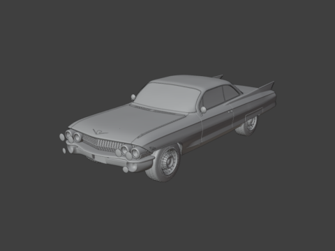 Cadillac coupe de ville 1961 3d print model Modello di stampa 3D