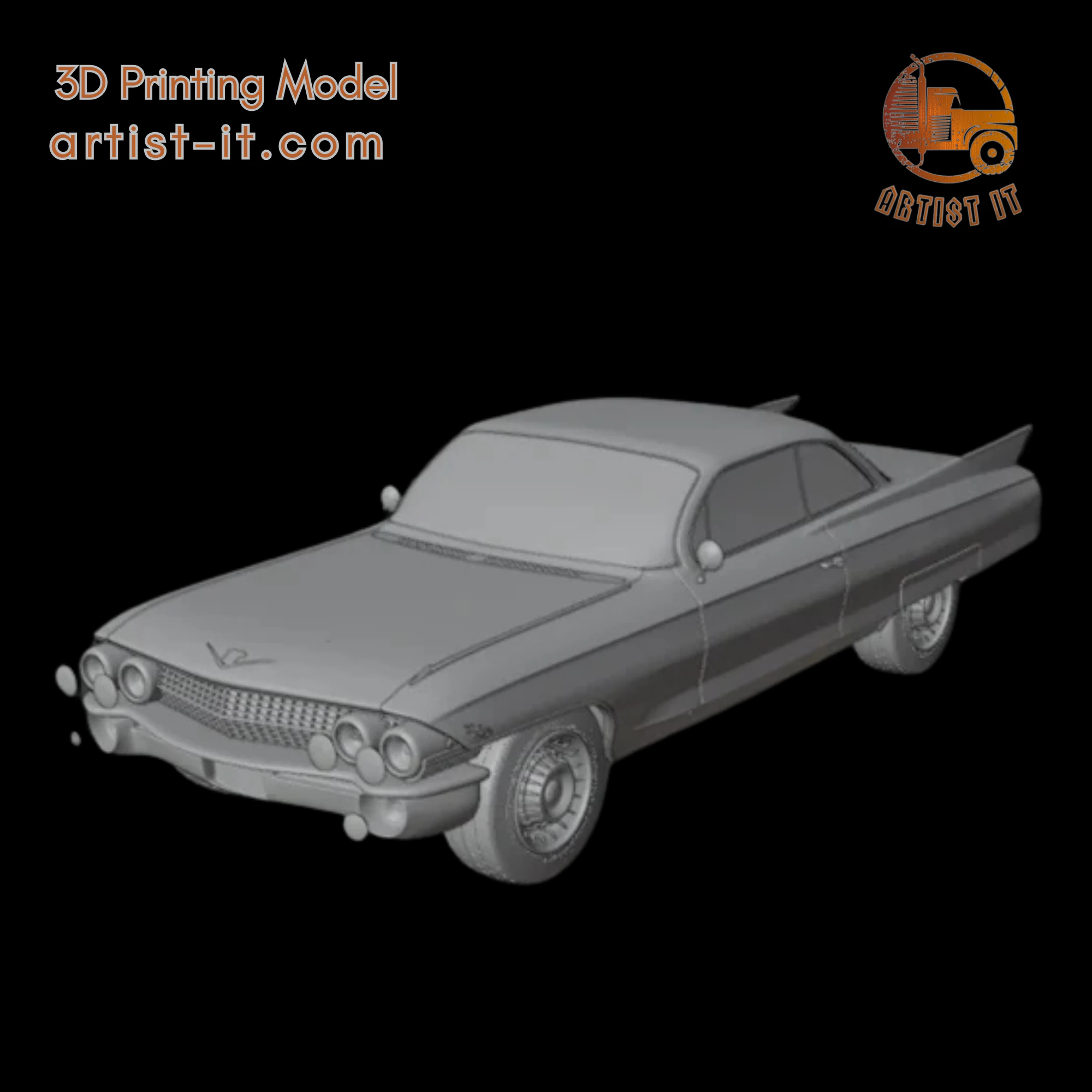 Cadillac coupe de ville 1961 3d print model 3D Print Model .c4d .max .obj .3ds .fbx .stl .blend