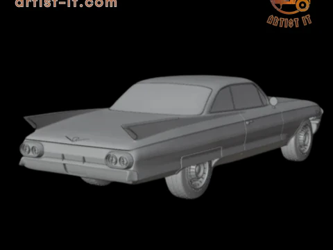 Cadillac coupe de ville 1961 3d print model 3D Print Model