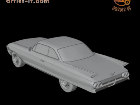 Cadillac coupe de ville 1961 3d print model 3D Print Model