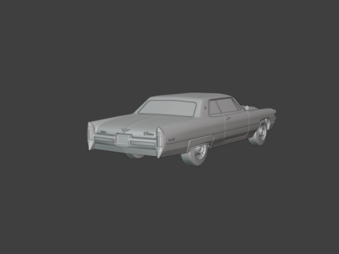 Cadillac coupe de ville 1966 3d print model Modello di stampa 3D