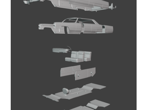 Cadillac coupe de ville 1966 3d print model Modello di stampa 3D