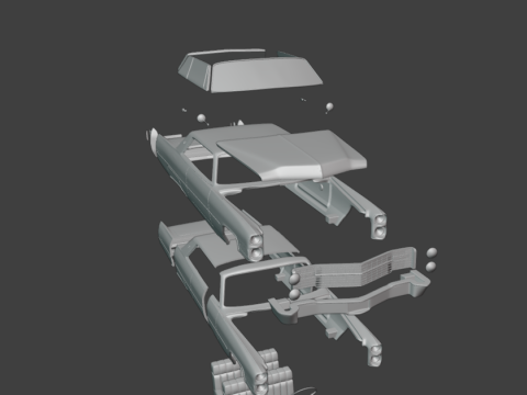Cadillac coupe de ville 1966 3d print model Modello di stampa 3D