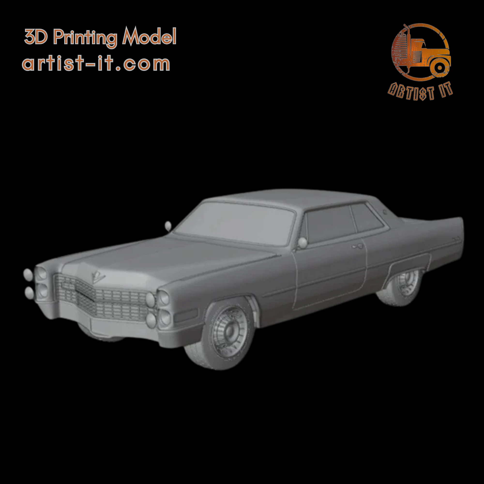 Cadillac coupe de ville 1966 3d print model 3D Print Model .c4d .max .obj .3ds .fbx .stl .blend 