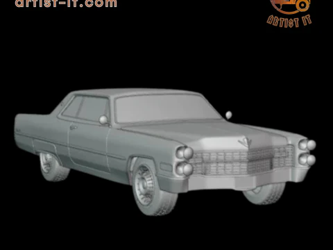 Cadillac coupe de ville 1966 3d print model 3D Print Model