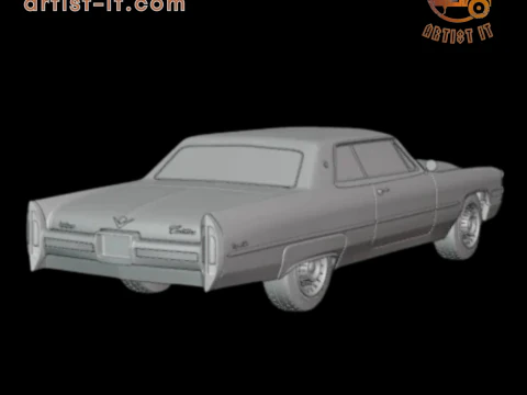 Cadillac coupe de ville 1966 3d print model 3D Print Model