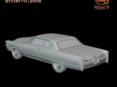 Cadillac coupe de ville 1966 3d print model 3D Print Model