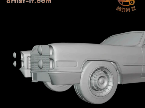 Cadillac coupe de ville 1966 3d print model 3D Print Model