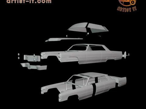 Cadillac coupe de ville 1966 3d print model 3D Print Model