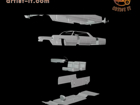 Cadillac coupe de ville 1966 3d print model 3D Print Model