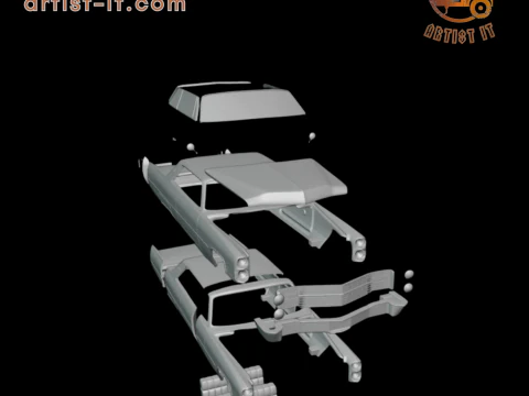 Cadillac coupe de ville 1966 3d print model 3D Print Model